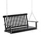 preview thumbnail 2 of 15, Outsunny 2-Seater Hanging Porch Swing Outdoor Patio Swing Chair Seat with Slatted Build and Chains Black