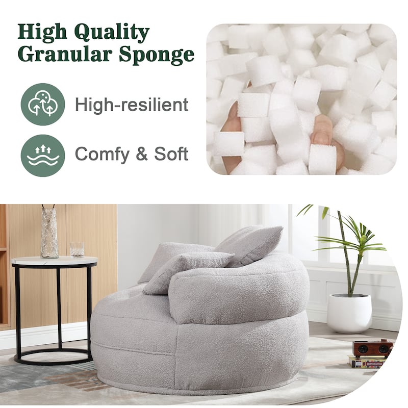 Indoor circular wide sofa and lazy sofa chair