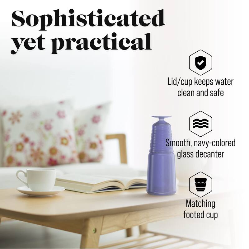 American Atelier Bedside Water Carafe with Footed Glass/Lid