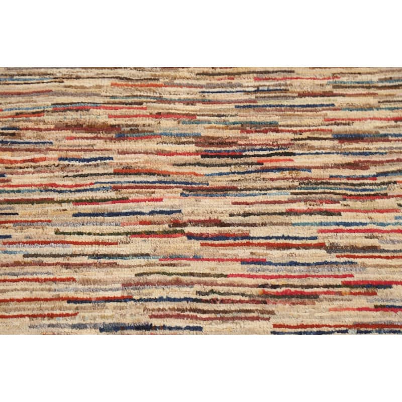 Striped Modern Gabbeh Kashkoli Oriental Area Rug Handmade Wool Carpet - 2'6" x 3'11"
