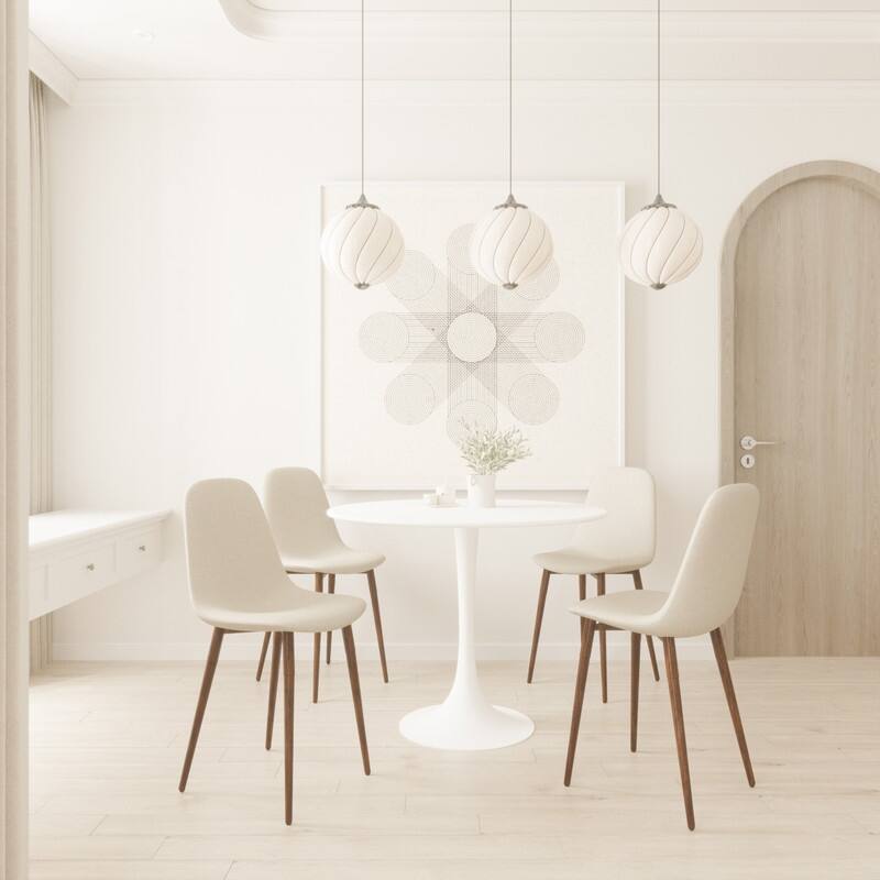 31.5" Round Dining Table 2-4 People with MDF Table Top&Pedestal Base(only table)