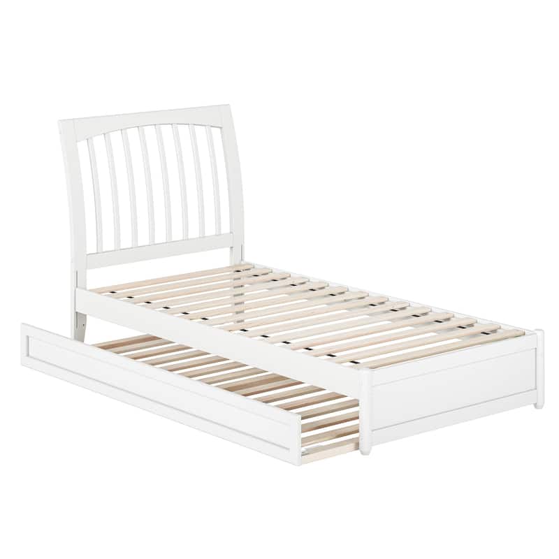 Roslyn Platform Bed with Modern Panel Footboard and Twin XL Trundle