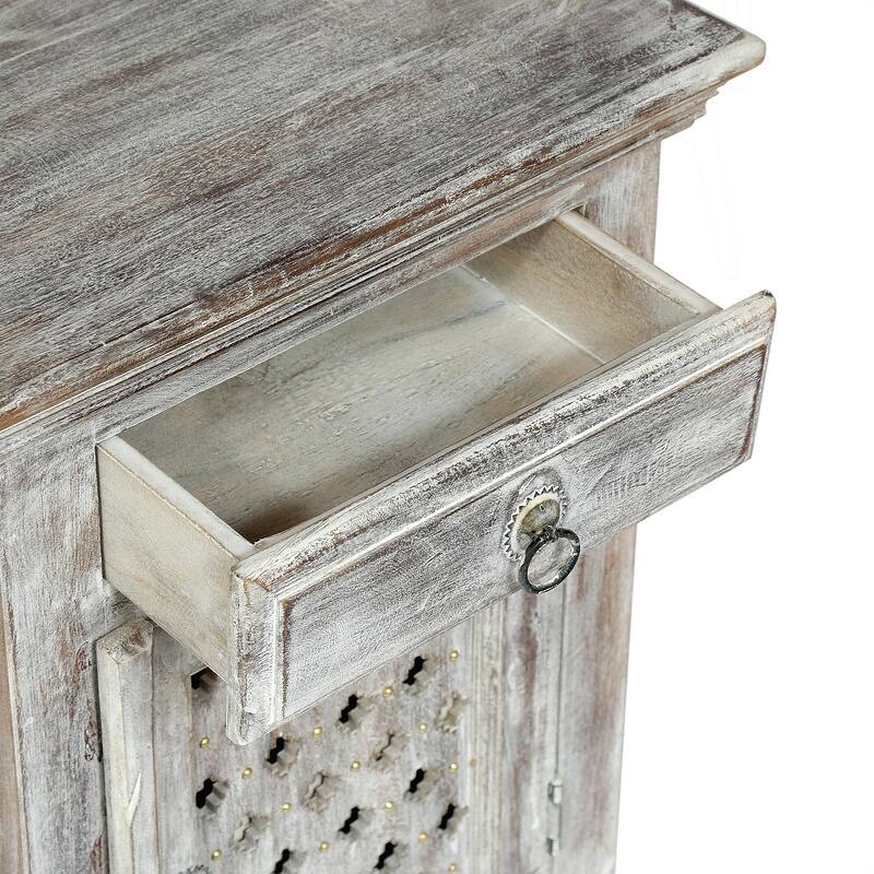 Exquisite Mango Wood Nightstand with Storage and Artisan Craftsmanship
