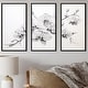 preview thumbnail 1 of 11, Designart "Black And White Orchid Tranquility II" Orchids Framed Art Set of 3 - Traditional Black Wall Art Set 3 Pieces 36 in. W x 28 in. H - 3 Panels - Black