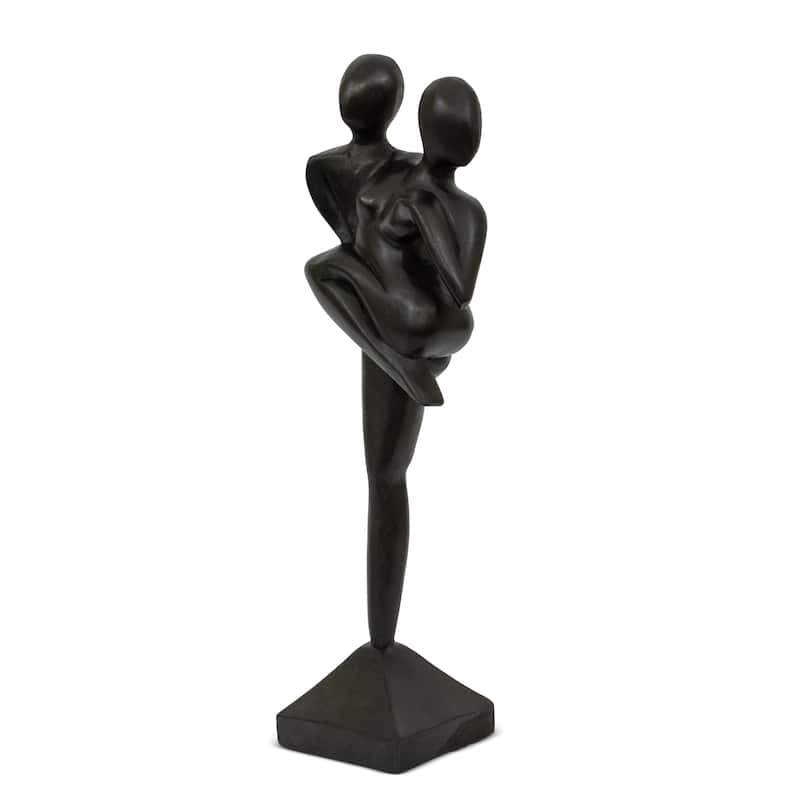 12" Wooden Handmade Abstract Sculpture Statue Handcrafted "Love and Union" Gift Home Decor Figurine Accent Artwork Hand Carved