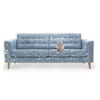 Heavy Duty Pet-Proof Sofa Cover，Clear Viny Scratch Protector for Cats/Dogs, Waterproof & Tear-Resistant for Moving/Storage