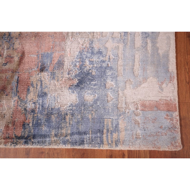 Contemporary Abstract Area Rug Handmade Wool Carpet - 5'4" x 7'6"