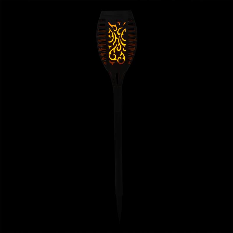 Alpine Corporation 20" Tall Outdoor Solar Powered Pathway LED Torch Light Stakes (Set of 6)