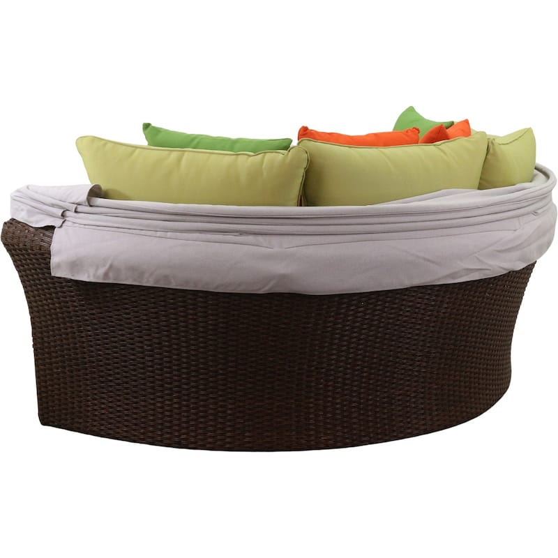 Courtyard Casual Green Eclipse Outdoor Expandable Daybed W/ Canopy