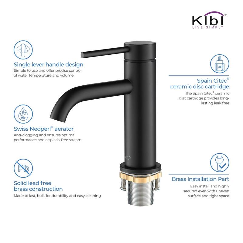 Lead Free Single Handle Bathroom Faucet with Water Hose