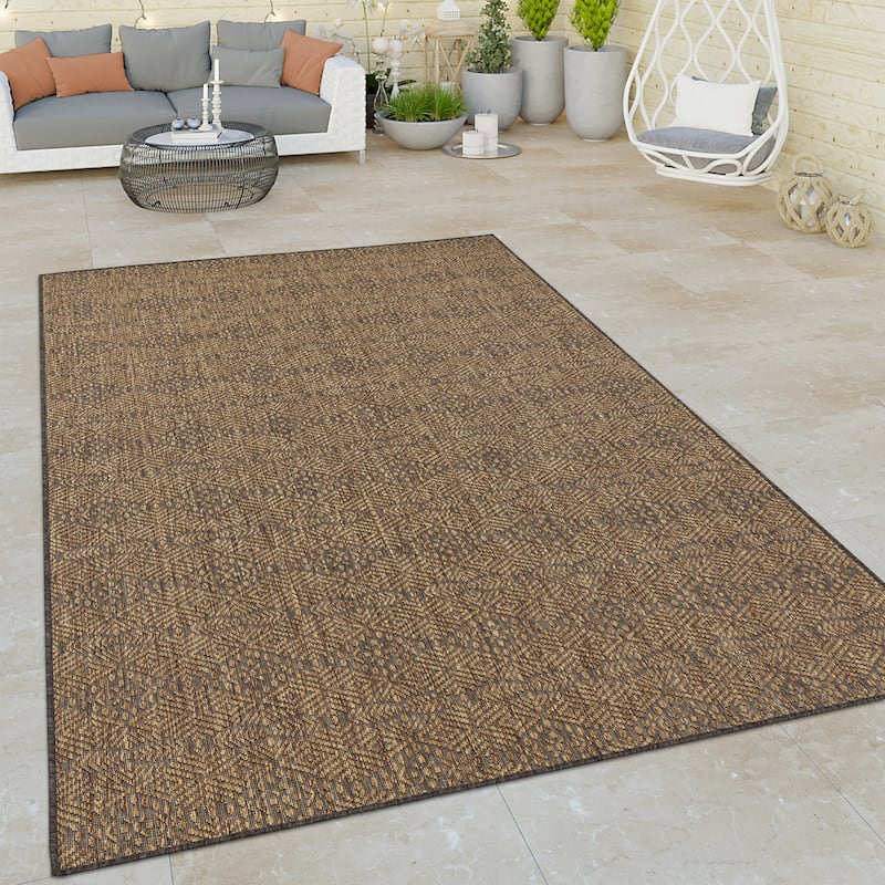 Indoor & Outdoor Rug with Modern Aztec Pattern - nature - 6'7" x 9'2"