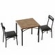 preview thumbnail 17 of 22, 3 Pcs Dining Table Chair Set , Compact Kitchen Table with 2 Upholstered Chairs - 29.2x29.2x30in Brown