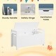 preview thumbnail 7 of 5, White Rubber Wood Kids Toy Storage Organizer Trunk with Flip-Top Lid/Safety Hinge