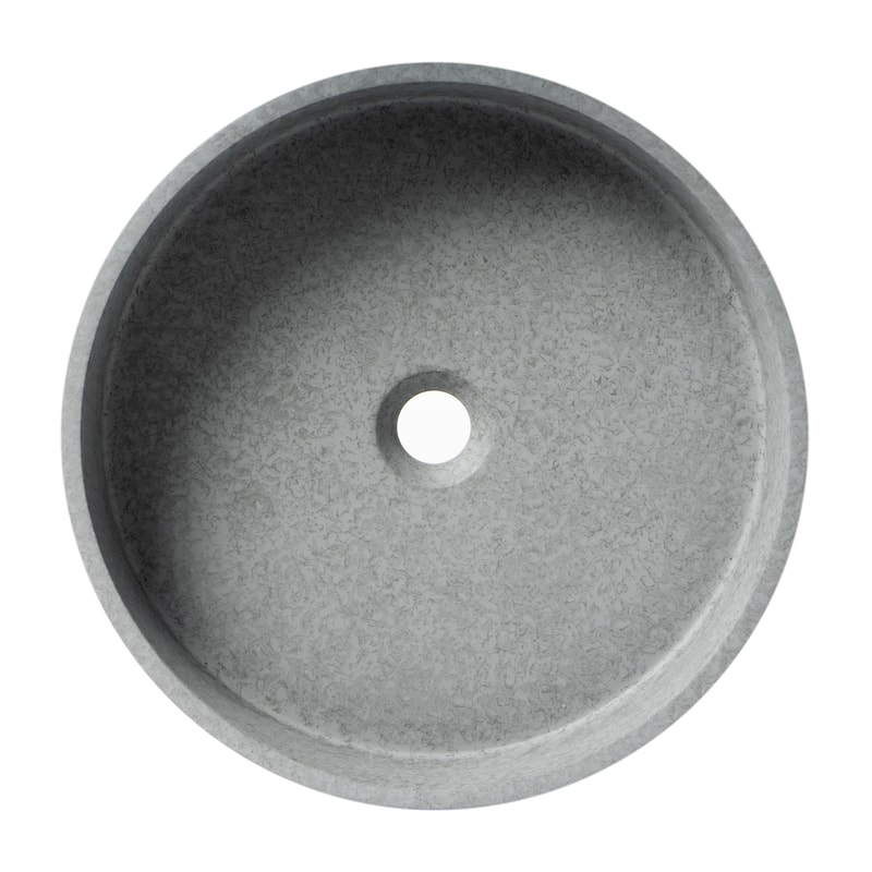 ALFI brand 17" Round Solid Concrete Gray Matte Above Mount Bathroom Sink