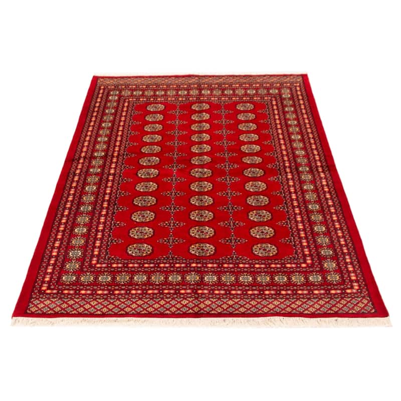 ECARPETGALLERY Hand-knotted Peshawar Bokhara Red Wool Rug - 5'8 x 8'1