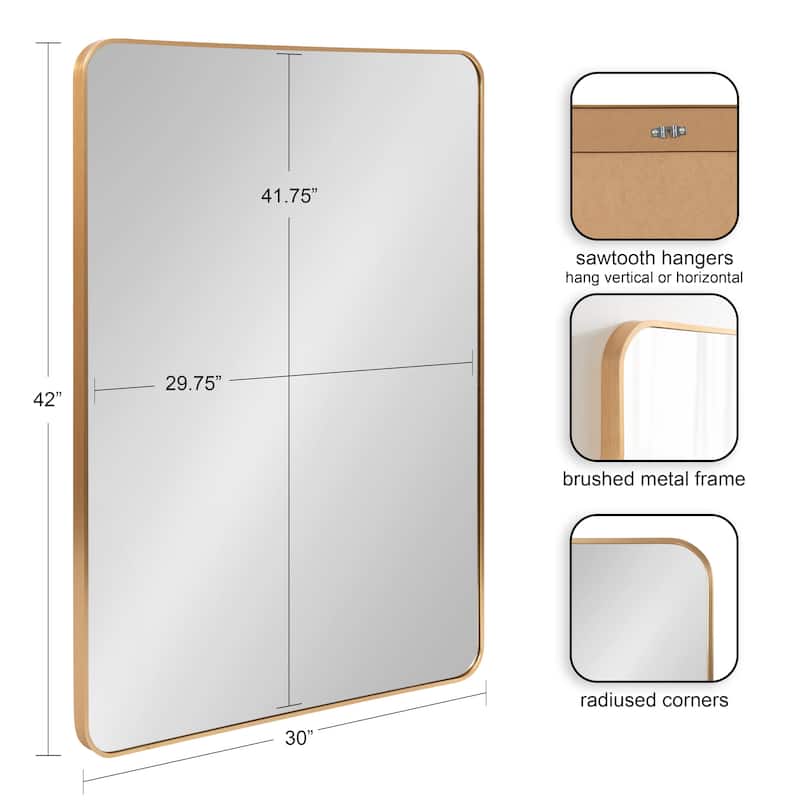 Kate and Laurel Zayda Radius Rectangle Framed Wall Mirror