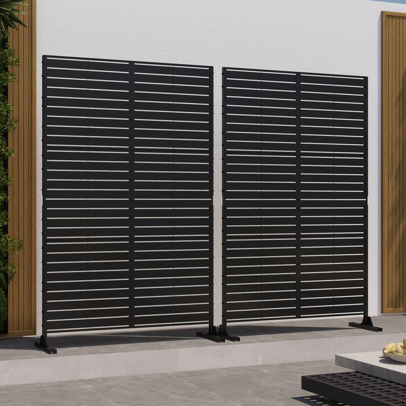 6.3 ft. H x 3.9 ft. W Sierra Freestanding Metal Privacy Screen