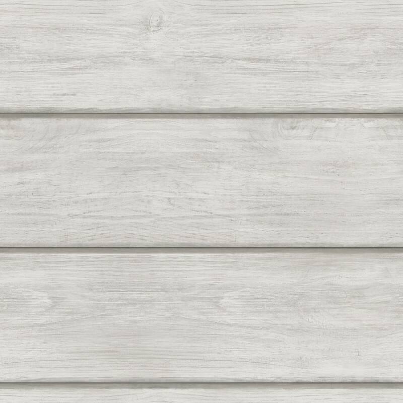 Chesapeake Cassidy Light Grey Wood Planks Wallpaper - 20.5in x 396in x 0.025in