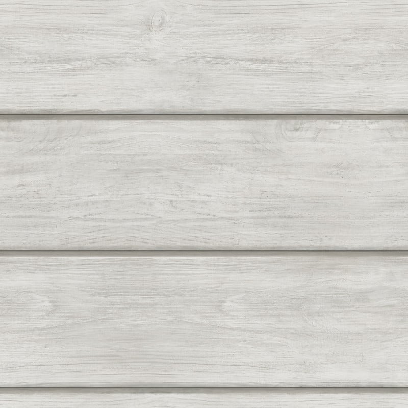 Chesapeake Cassidy Light Grey Wood Planks Wallpaper - 20.5in x 396in x 0.025in