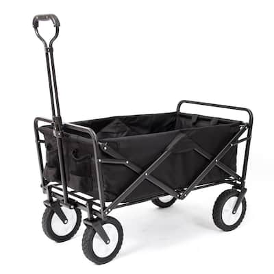 Mac Sports Collapsible Folding Outdoor Utility Garden Camping Wagon Cart, Black - 22.6