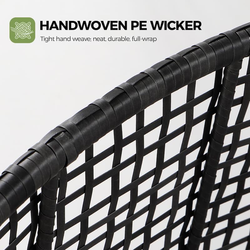 FINCATI 2-Person Indoor/Outdoor Wicker Egg Chair Loveseat, 57.1-in Wide, 6.5-in Cushion, 680-lb Capacity