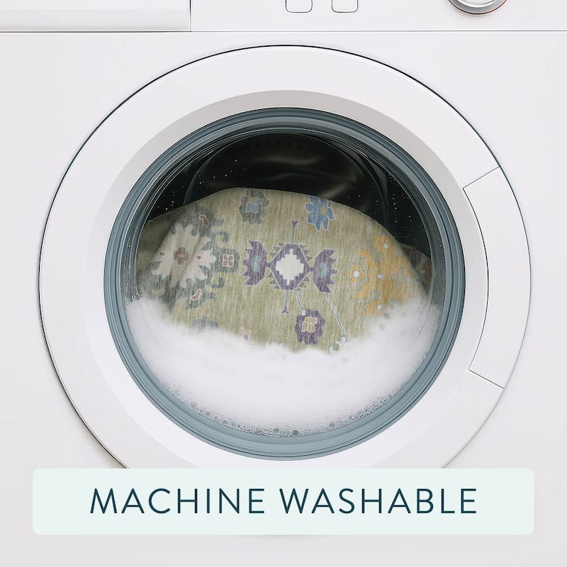 Machine Washable Indoor/ Outdoor Traditonal Delhi Chantille Rug