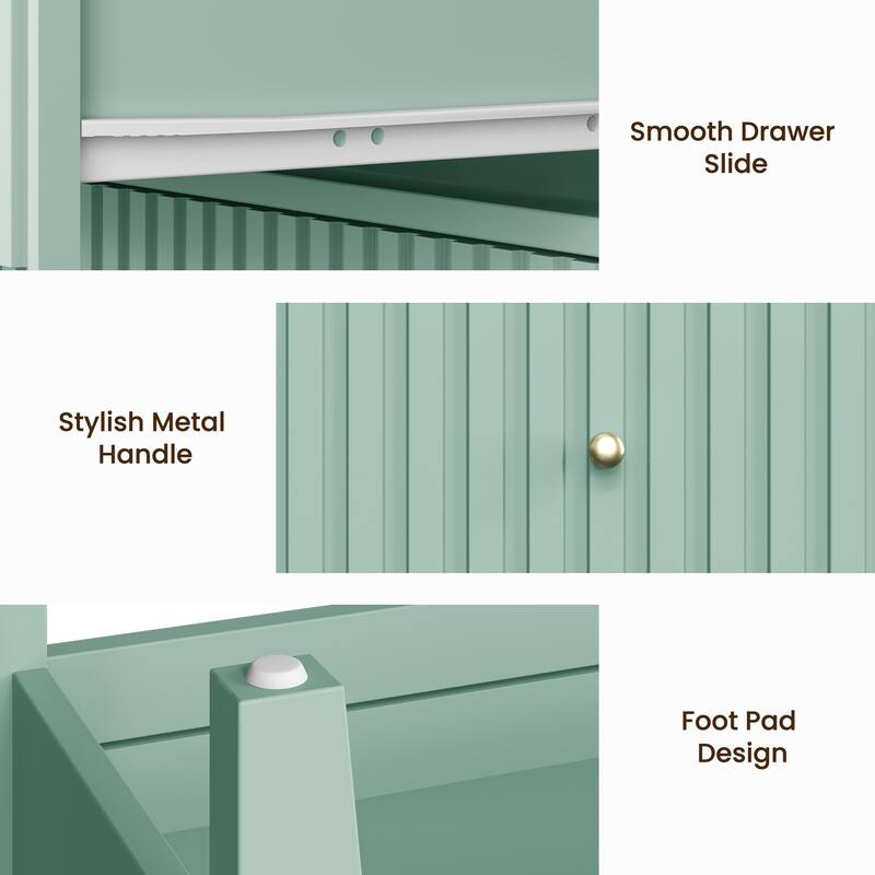 Nightstand with 2 Drawers, Set of 2