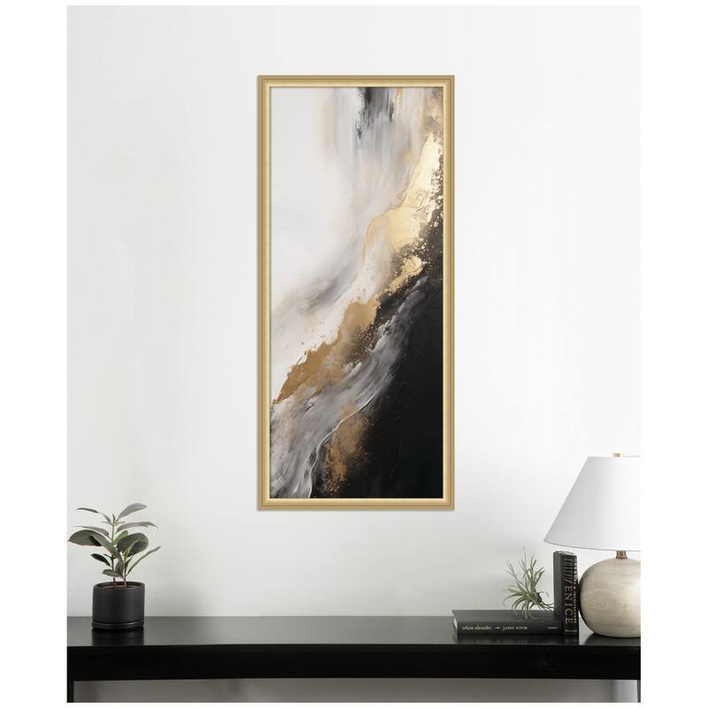 Kate and Laurel Framed Art Luxe Drift Modern Glamour Abstract by The Creative Bunch Studio