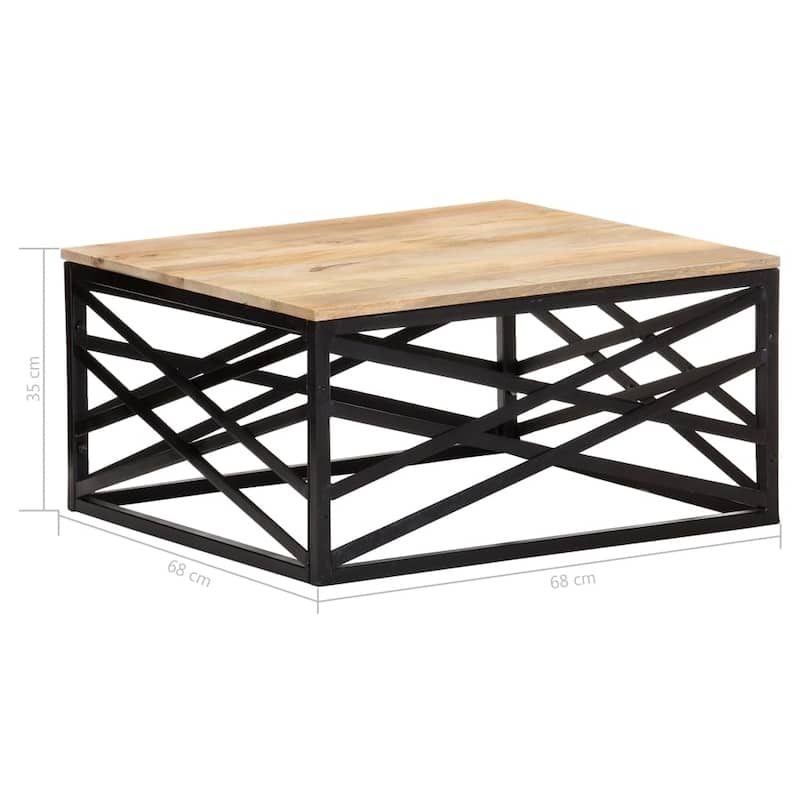 vidaXL Coffee Table 26.8"x26.8"x13.8" Solid Mango Wood
