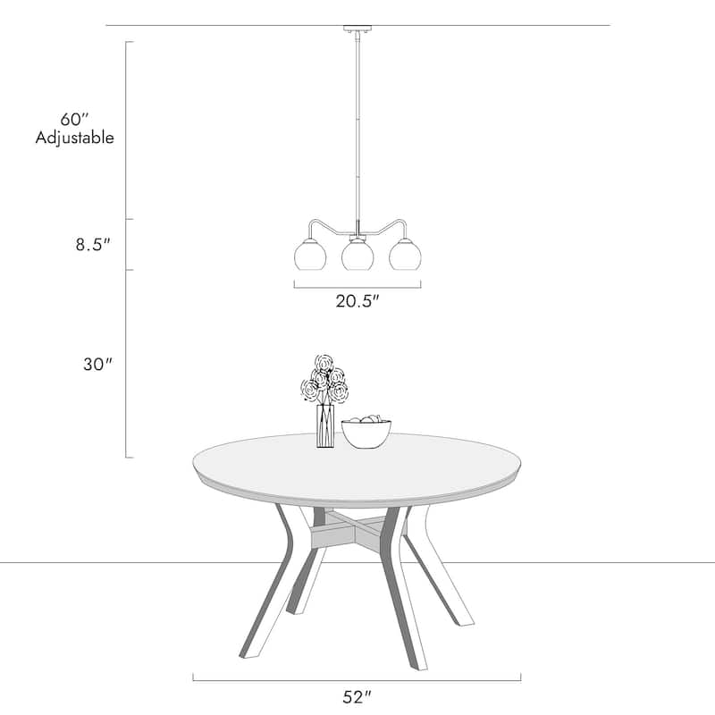 Ziv Mid-Century Modern 4-Light Gold Chandelier with Mercury Glass Shades - 20.5" D x 8.5" H