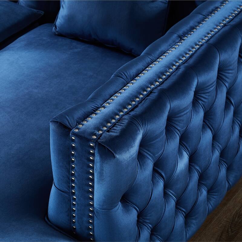 Dante Velvet Chaise Sectional Sofa