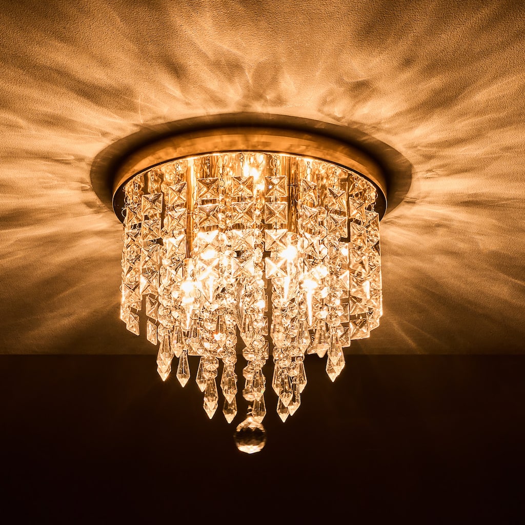 CO-Z 11" 5-light Flush Mount Crystal Chandelier Ceiling Light