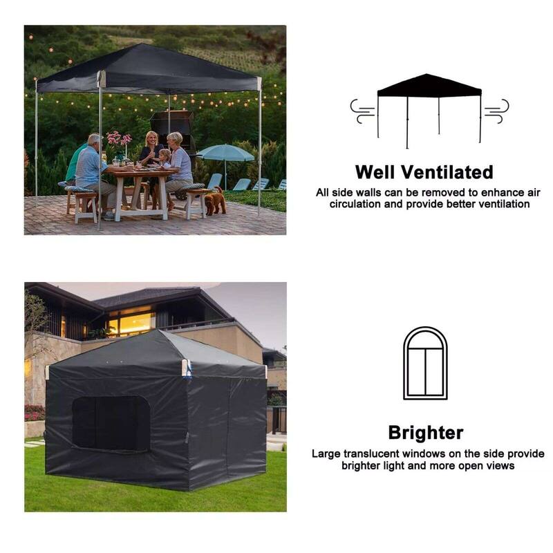 Aoodor 12'x12'Pop Up Canopy Tent with Removable Mesh Window Sidewalls, Portable Instant Shade Canopy with Roller Bag