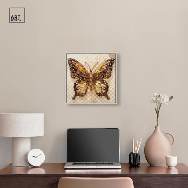 Glittering Elegant Butterfly Canvas by Art Remedy