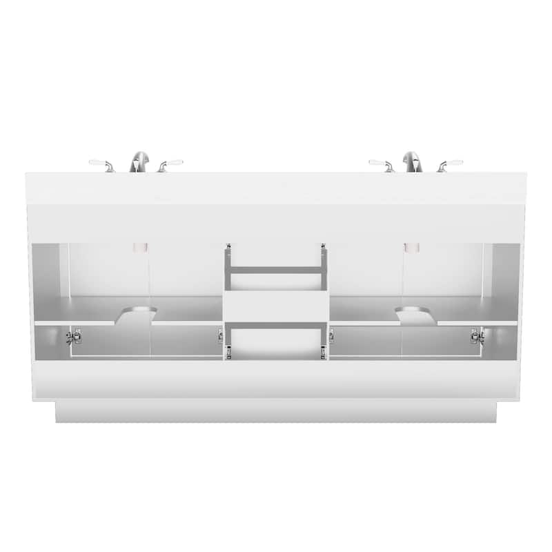 72-Inch Solid Wood Double Vanity with Sinks – Modern Style and Generous Storage