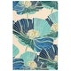 preview thumbnail 37 of 37, Nourison Fantasy Abstract Floral Area Rug 2'6" x 4' - Ivory/Aqua - Runner/Rectangle