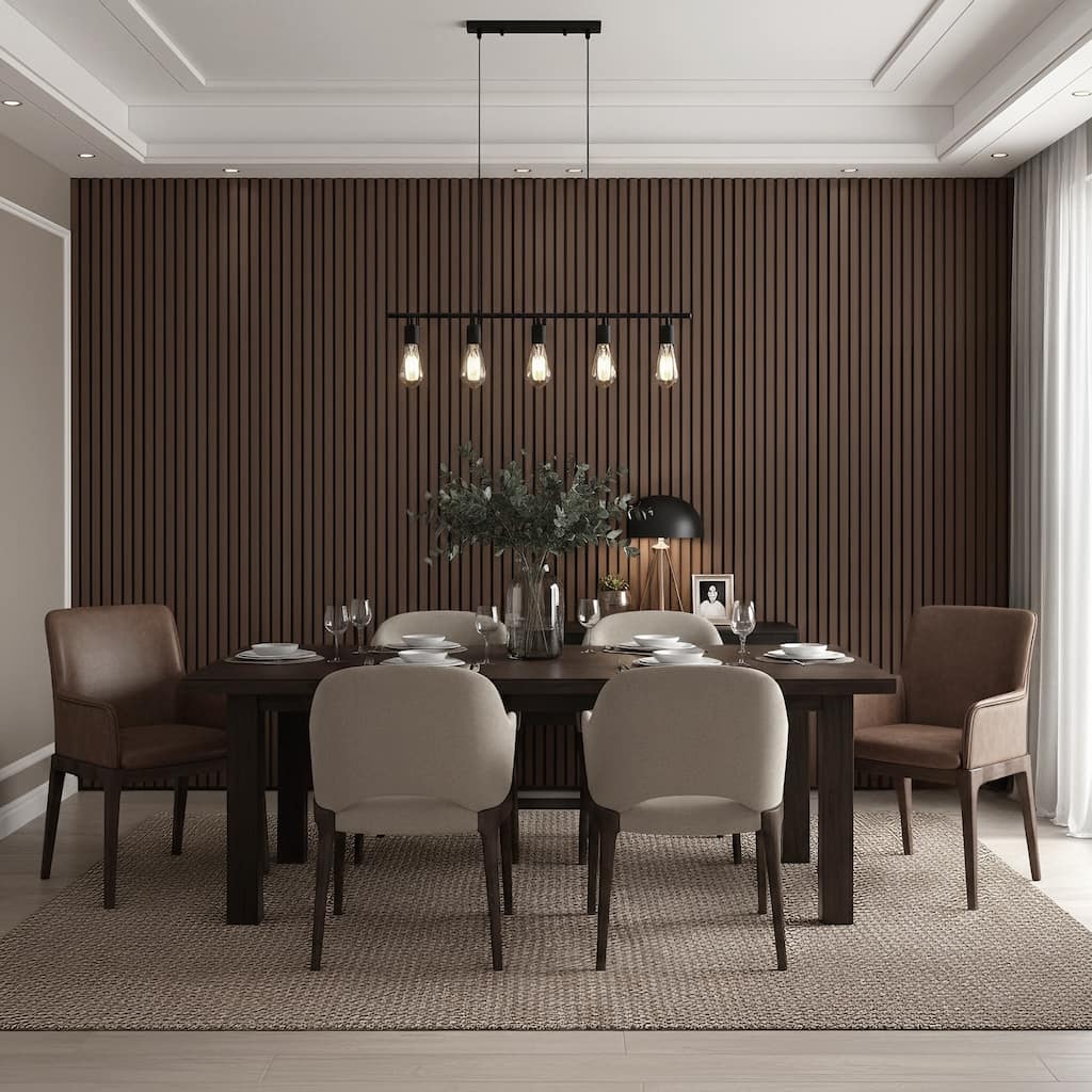 93.5" x 7.9" Wood Slat Acoustic Wall Panels for Ceiling and Wall Decor, 4-Pack (21 sq ft)