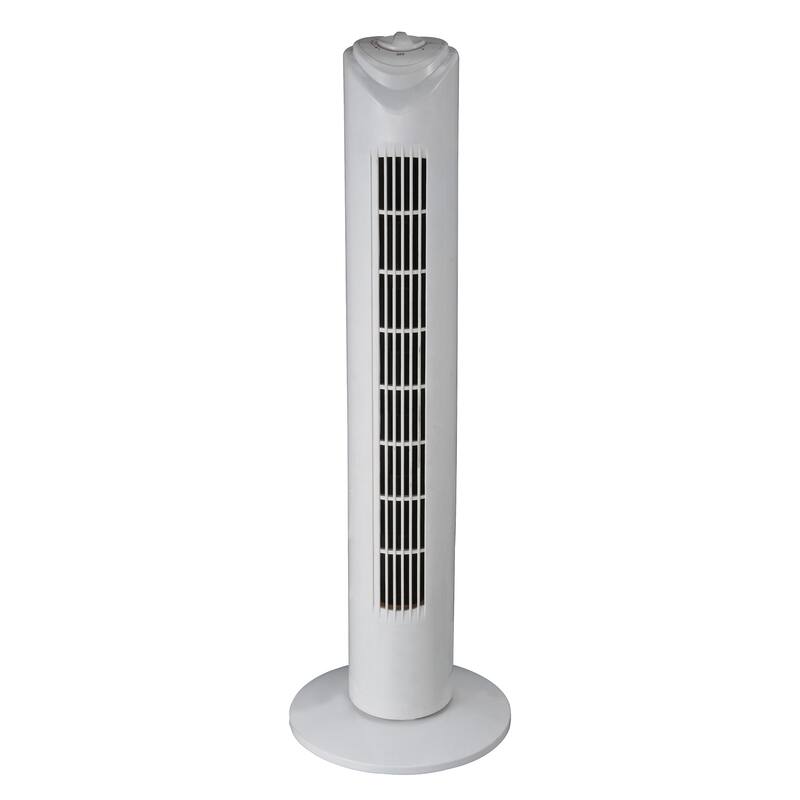 32 Inch Easy Dial Control Oscillating Tower Fan in White