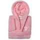 preview thumbnail 56 of 69, Sweet Kids 100% Polyester SUPER PLUSH Double Brushed Hooded Bathrobe with White Script Monogram V - Large