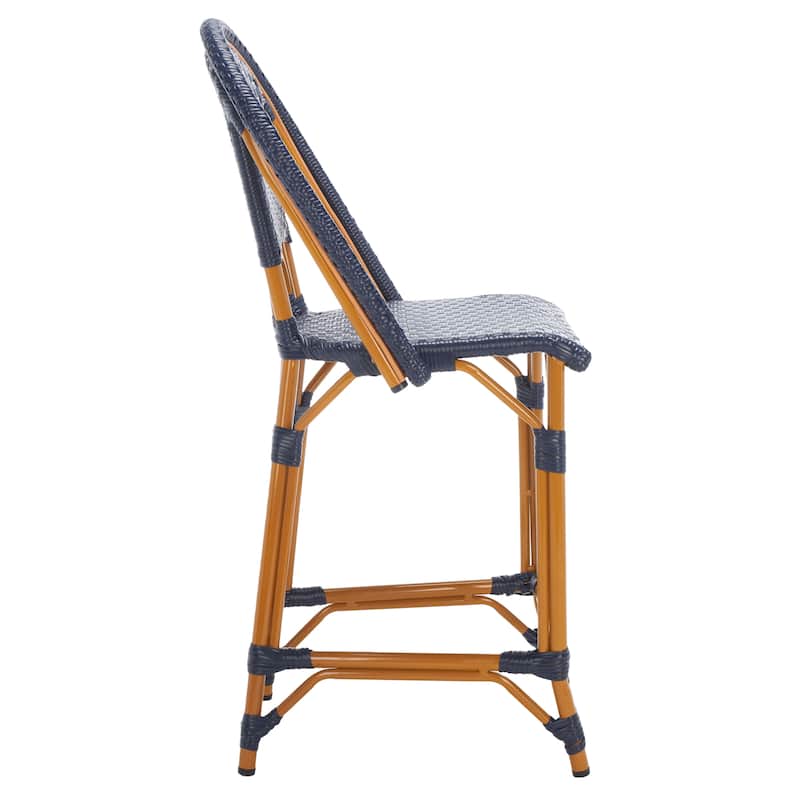 SAFAVIEH Leonica Outdoor Bistro 25-inch Seat Height Counter Stool (Fully Assembled) - 20"W x 21"D x 43"H