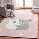 preview thumbnail 17 of 46, SAFAVIEH Carousel Kids Melda Koala Hug Rug 3'3" x 5'3" - Pink/White