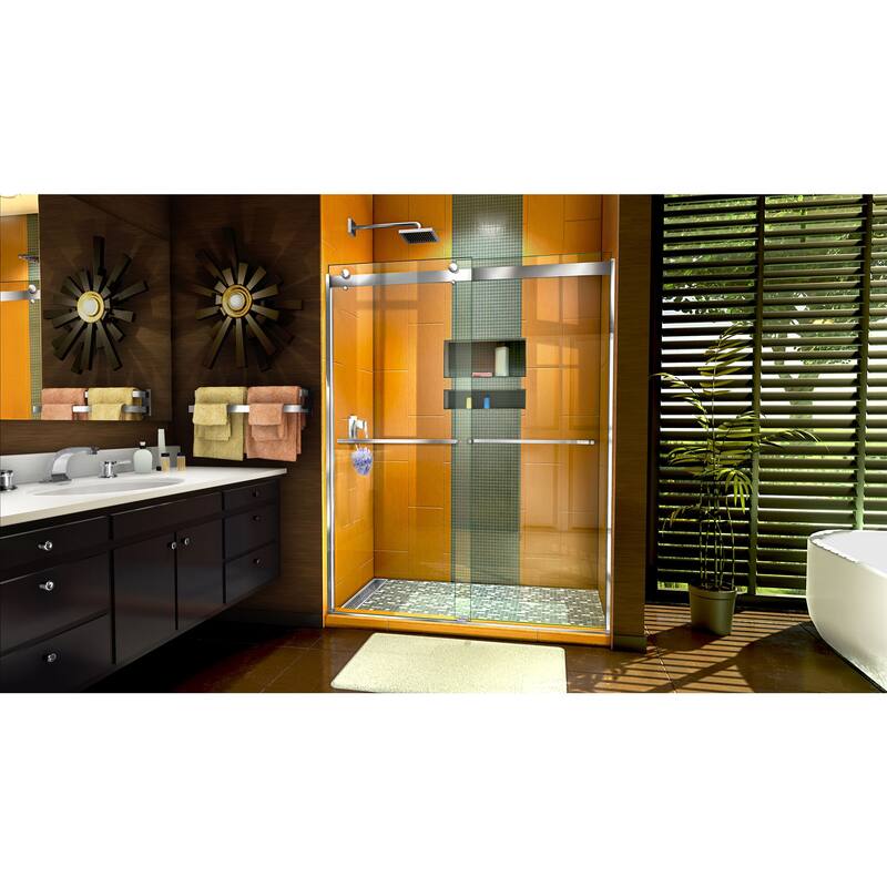 DreamLine Sapphire 56-60 in. W x 76 in. H Semi-Frameless Bypass Shower Door