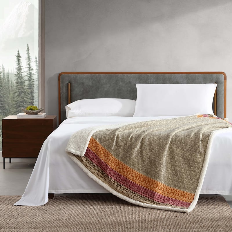 Eddie Bauer Ultra Soft Plush Fleece Reversible Oversized Throw Blankets