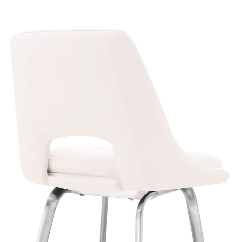 Carise Metal and Faux Leather Bar or Counter Swivel Stool
