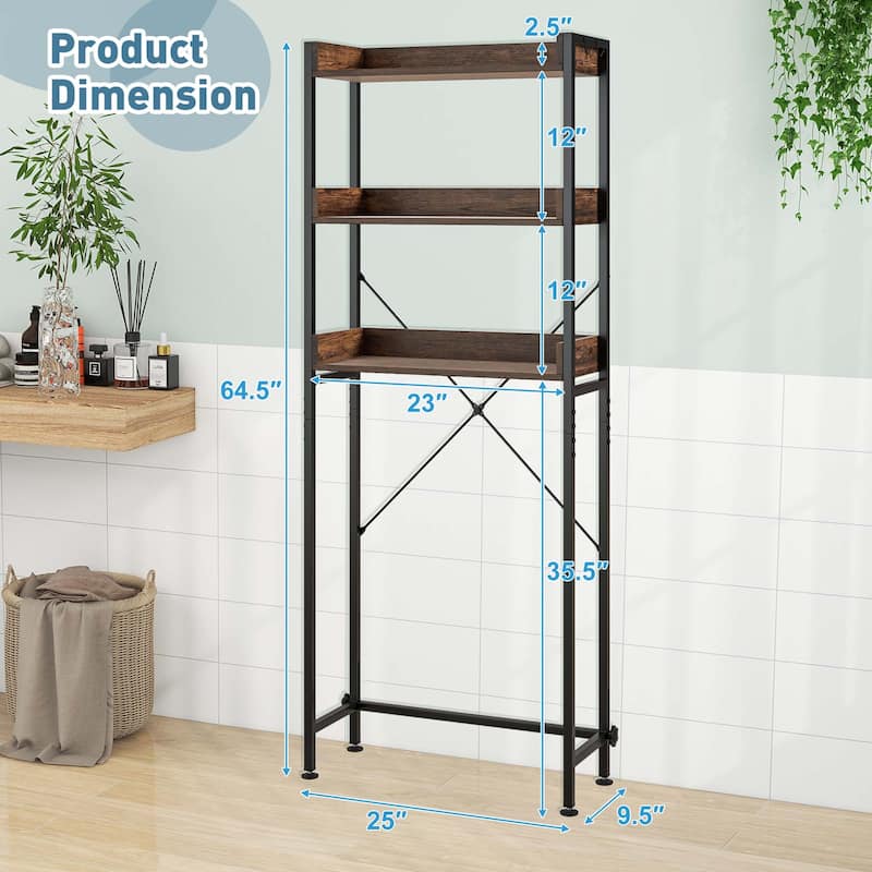 Costway 3-Tier Over-The-Toilet Bathroom Shelf Metal Frame Space Saver - See Details