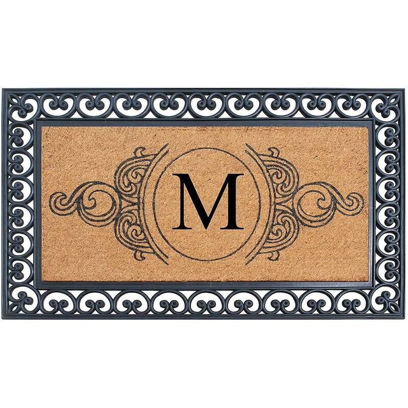 A1HC 30" x 48" Heavy-Duty Rubber & Coir Outdoor Doormat with Copper/Black Border – Large, Non-Slip Backing - M