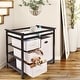 preview thumbnail 2 of 8, Costway Espresso Infant Baby Changing Table w/3 Basket Hamper Diaper Storage Nursery - Coffee