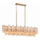 preview thumbnail 2 of 3, Addis 14 Light Aged Brass Chandelier - 51.75"W x 14.25"H x 14"D