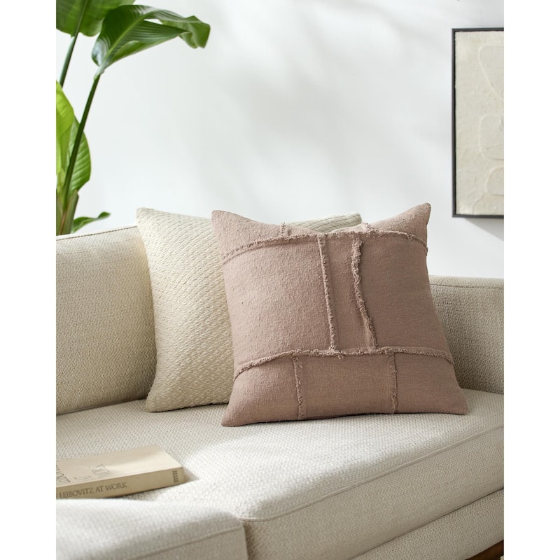 Livabliss Yulara NULL Accent Pillow - Taupe - 18"L x 18"W - Cover Only