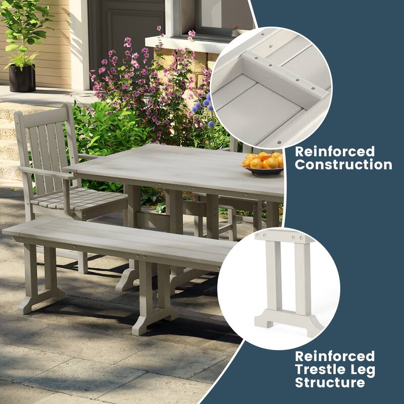 Laguna Hdpe All Weather Outdoor Patio 65" Bench